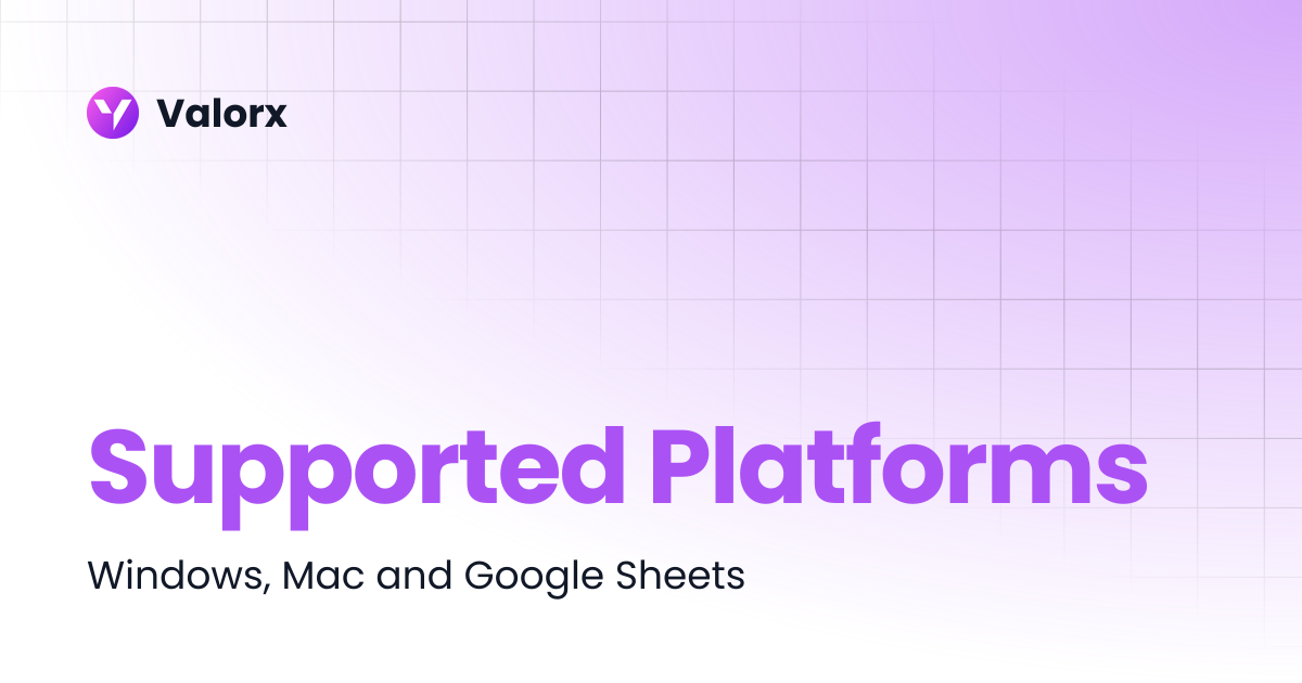 Supported Platforms | Fusion | Valorx